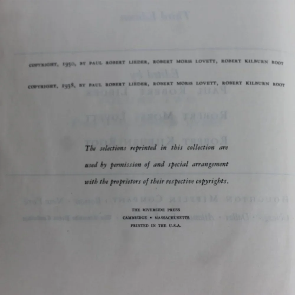 British Poetry and Prose Third Edition Volume II - Hardcover- Vintage 1950- Good